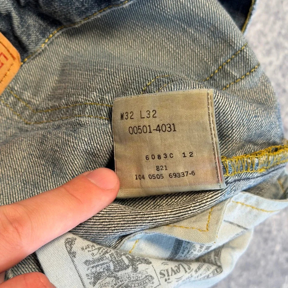 Vintage Levis 501 Limited Edition Mens 32x32 Blue Straight Leg Button Fly Jeans